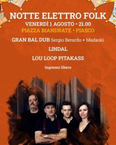 La locandina della notte elettrofolk occitamo a Piasco