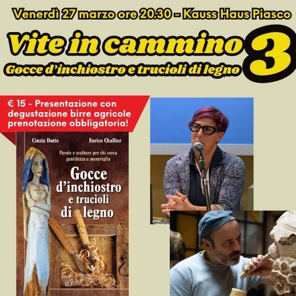 presentazione libro gocce d'inchiostro e trucioli di legno vite in cammino kauss